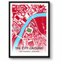 Nottingham Forest Football Gift City Ground Stadium Art Map Print A3, thumbnail 1 of 4