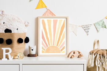 Children's Boho Sun Bedroom Birthday Art Print Gift, 2 of 7