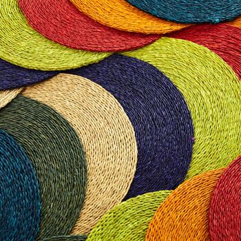 Round Coloured Grass Placemat, 8 of 9