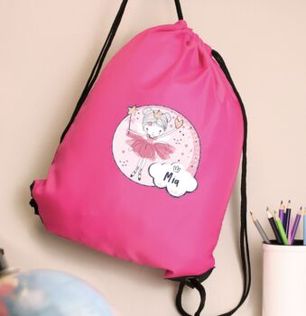 Personalised Princess Ballerina Pink Lunch Bag, 6 of 6