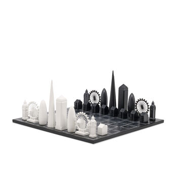 Skyline Chess Set With Black London Map Board, 2 of 6