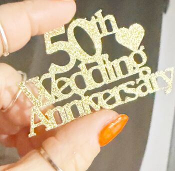 Golden 50th Wedding Anniversary Confetti Table Decorations, 6 of 7