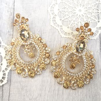 earrings chandelier antique gold notonthehighstreet