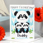 Personalised Panda Twins Father's Day Card, thumbnail 1 of 10