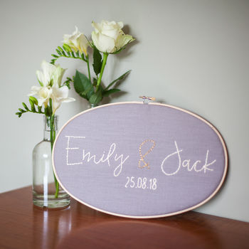 Personalised Anniversary Embroidery Hoop Sign, 3 of 5
