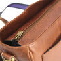'Gabriel' Men's Leather Messenger Satchel Bag In Cognac, thumbnail 10 of 10
