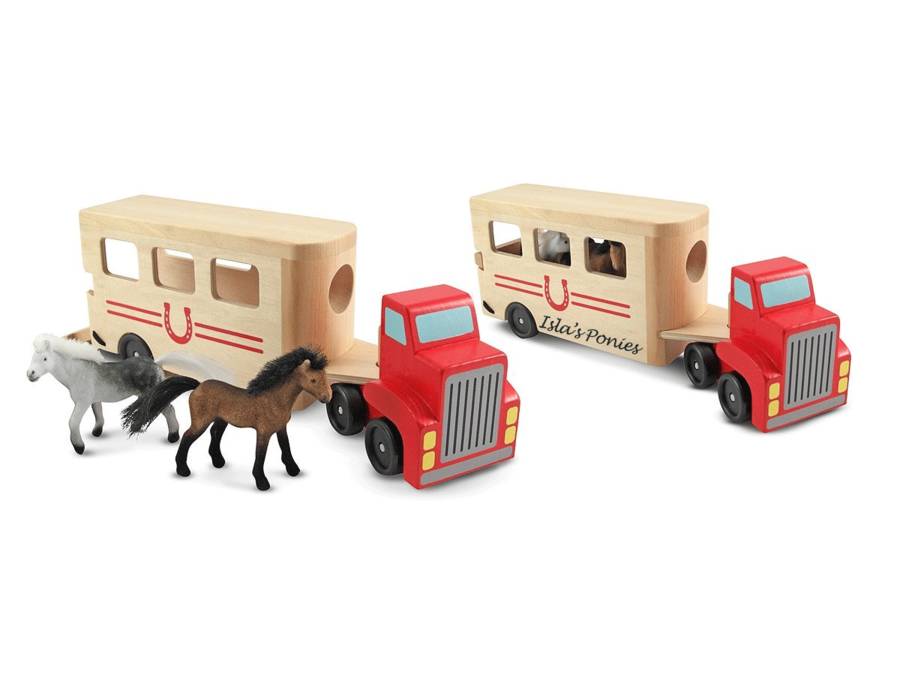Wooden Horse Box And Ponies By Oskar & Catie