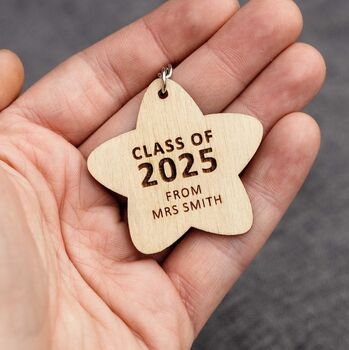 Personalised “Class Of 2026” Leavers Keyring – Custom Name And Year Keepsake, 5 of 8