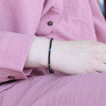Adjustable Evil Eye Black Beads Bracelet For Kids And New Borns, 2 of 6