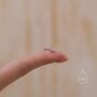Internally Threaded Cz Trio Flat Back Earrings In Sterling Silver, thumbnail 3 of 7