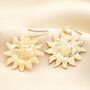 Hammered Sun Drop Earrings In Gold, thumbnail 1 of 3