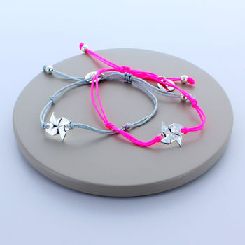 Delicate Sterling Silver Pinwheel Friendship Bracelets, 2 of 5