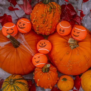 Six Spooky Pumpkin Halloween Tennis Balls, 4 of 9