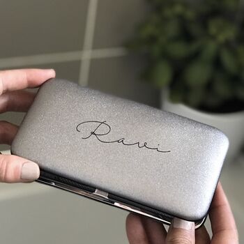 Personalised Ladies Manicure Set Silver Pearl, 3 of 12