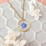 Forget Me Not Gold Round Necklace, thumbnail 4 of 6
