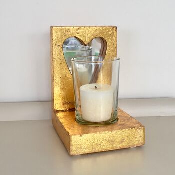 Golden Heart Mirrored Candle Holder, 3 of 5