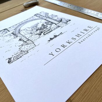 Knaresborough Hand Illustrated Yorkshire Print, 5 of 10