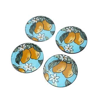 Sicilian Zest Glass Set Of Four Coasters In Gift Box, 2 of 3