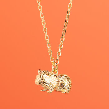Guinea Pig Sterling Silver Gold Plated Necklace, 4 of 11