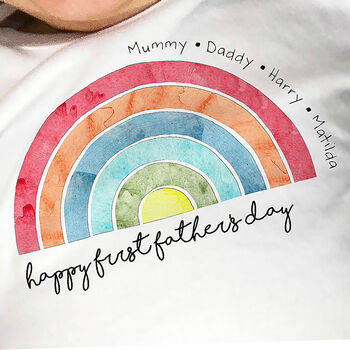 Personalised First Father's Day Rainbow Baby Grow, 2 of 2