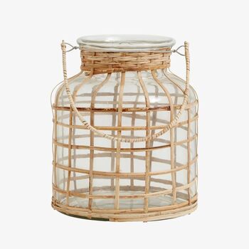 Bamboo And Glass Hanging Candle Lantern, 2 of 4