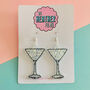 Martini Glass Glitter Earrings *More Colours Available*, thumbnail 1 of 4