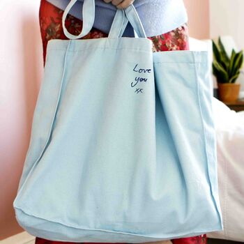 Personalised Handwriting Custom Cotton Tote Bag Gift, 3 of 11