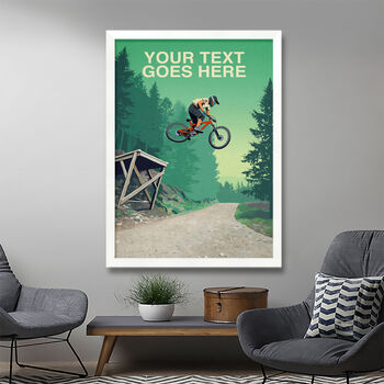 Personalised Mountain Bike Jumping Art Print, 3 of 7
