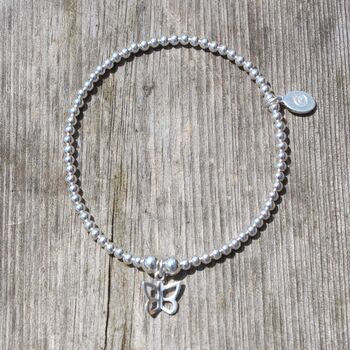 Sterling Silver Bracelet With Butterfly Charm, 2 of 6