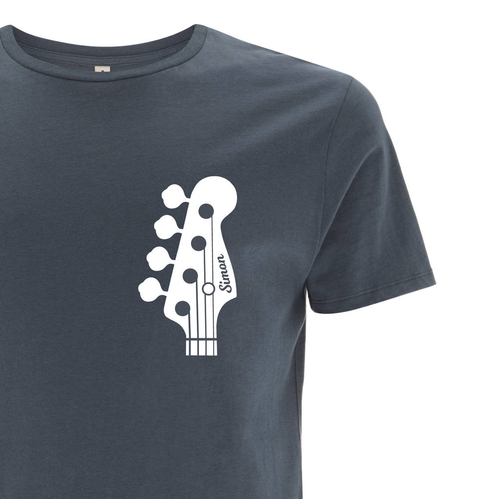 Personalised Bass Guitar Organic T Shirt By invisible friend