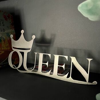 Queen And Crown Metal Art Word Sign Jubilee, 10 of 12