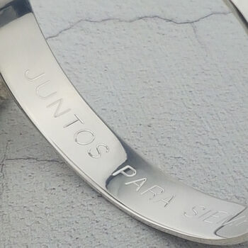 Men's Personalised Silver Bangle With Hammered Finish, 2 of 5