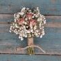 Wedding Dried Flower Buttonhole Boho Blush Rose, thumbnail 2 of 2