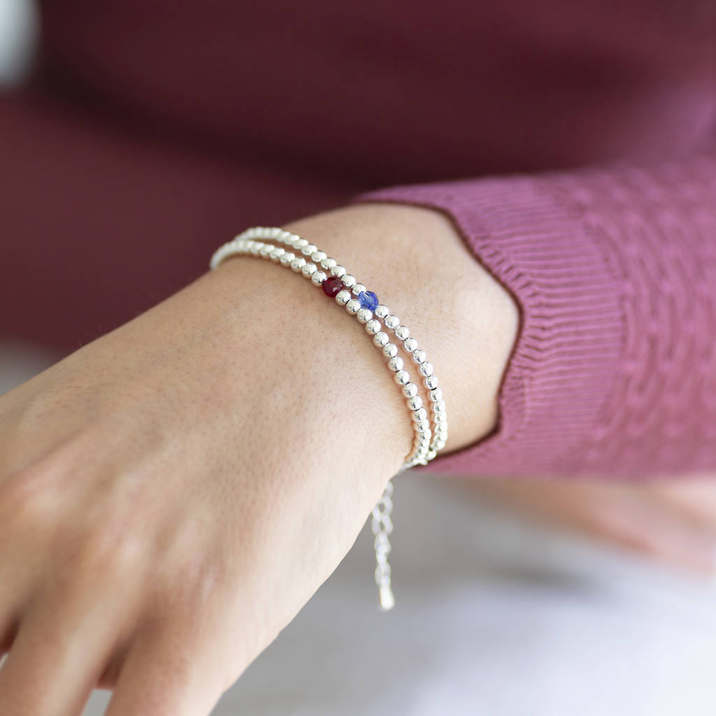 Beaded Birthstone Stacking Bracelet By Joy by Corrine Smith