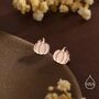 Sterling Silver Tiny Pumpkin Stud Earrings, thumbnail 5 of 12