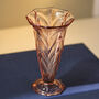 Vintage Mid Century Art Deco Rose Pink Glass Vase, thumbnail 3 of 4