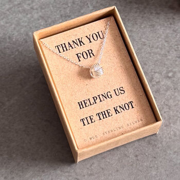 Thank You Knot Sterling Silver Bridesmaid Necklace, 2 of 6