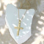 9ct Gold Cross And Chain Necklace, thumbnail 1 of 3