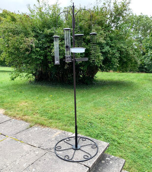 Bird Station With Five Large Feeders And Patio Stand, 3 of 10
