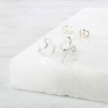 Silver Mouse Ear Studs, 8 of 10