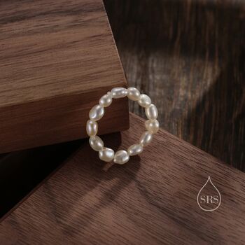 Genuine Baroque Pearl Elastic Ring, 7 of 12