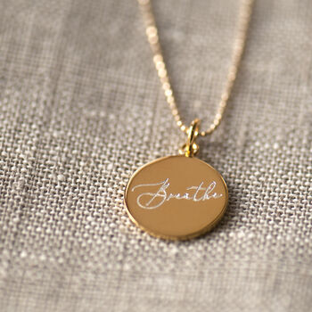 Breathe Engraved Personalised Sterling Silver Necklace, 2 of 12