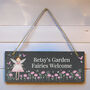 Personalised Fairy Princess Garden Hanging Slate Sign, thumbnail 5 of 6