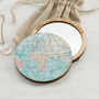 World Map Compact Pocket Mirror For Her, thumbnail 5 of 5