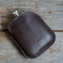 Black Hip Flask With Personalised Leather Sleeve, thumbnail 2 of 5