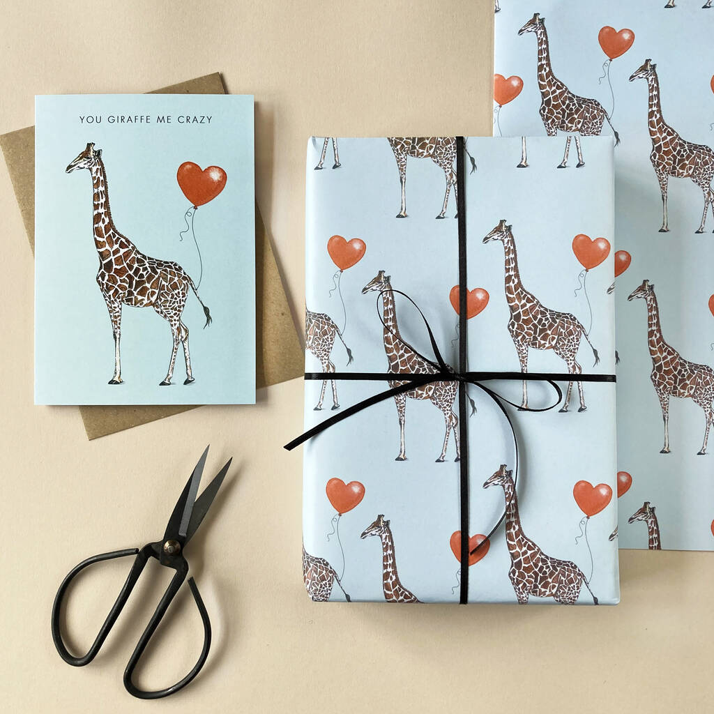 3rd Birthday Wrapping Paper Giraffe Wrapping Paper for -  UK