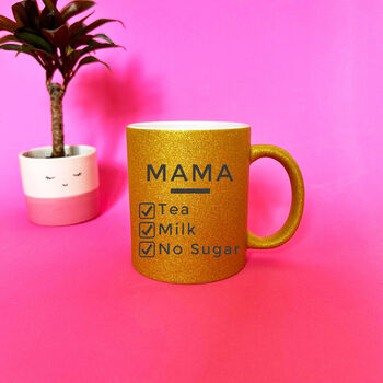 Personalised Name And Drink Ingredients Gold Mug, 2 of 3