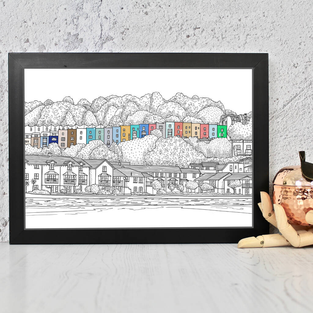 Coloured Houses In Bristol Print