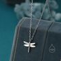 Sterling Silver Tiny Dragonfly Pendant Necklace, thumbnail 1 of 12