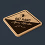 Square Cork Coaster 'Ski Hard, Après Harder' | Homeware | Tableware | Ski | Skiing Accessory | Montains, thumbnail 1 of 2